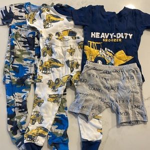 Size 2T Boy’s Pajama Lot 6 Piece Bundle